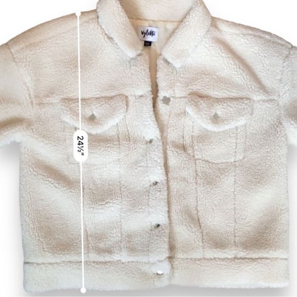 Vylette Cream Faux Fur Sherpa Button Front Teddy Jacket | Size XXL - Picture 7 of 7